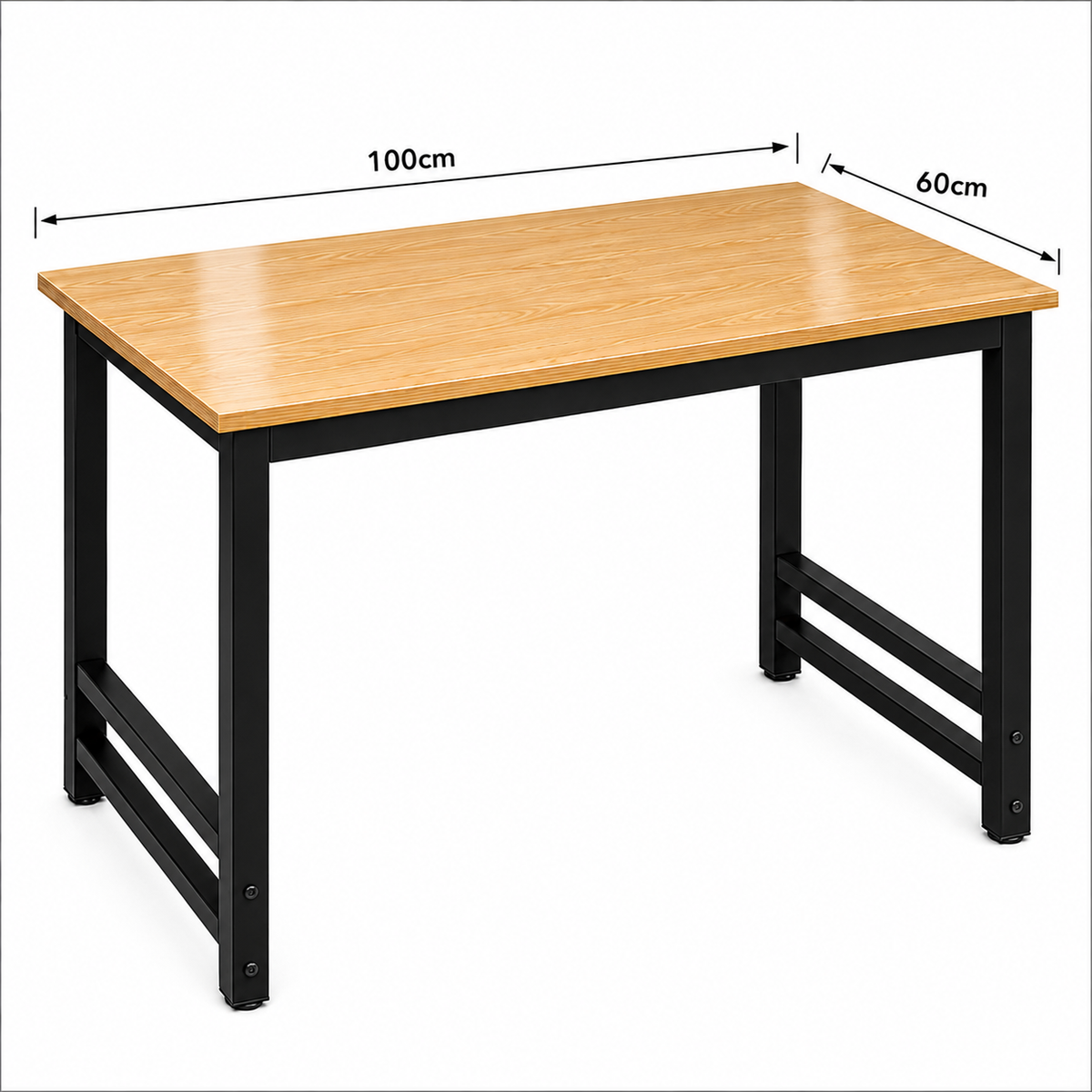 Student Desk Computer Workstation Black with Brown Top