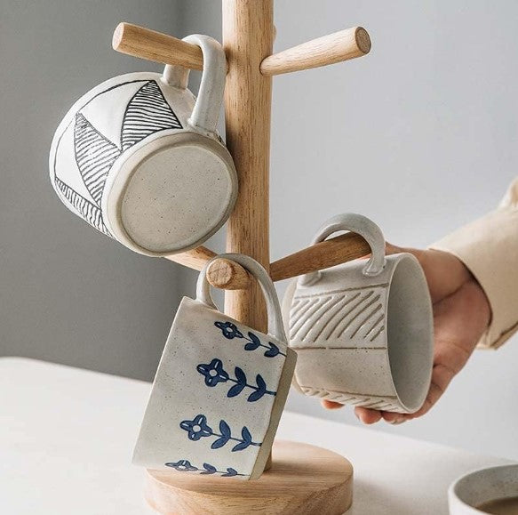 4 piece Hand Painted Coffee Cup Set