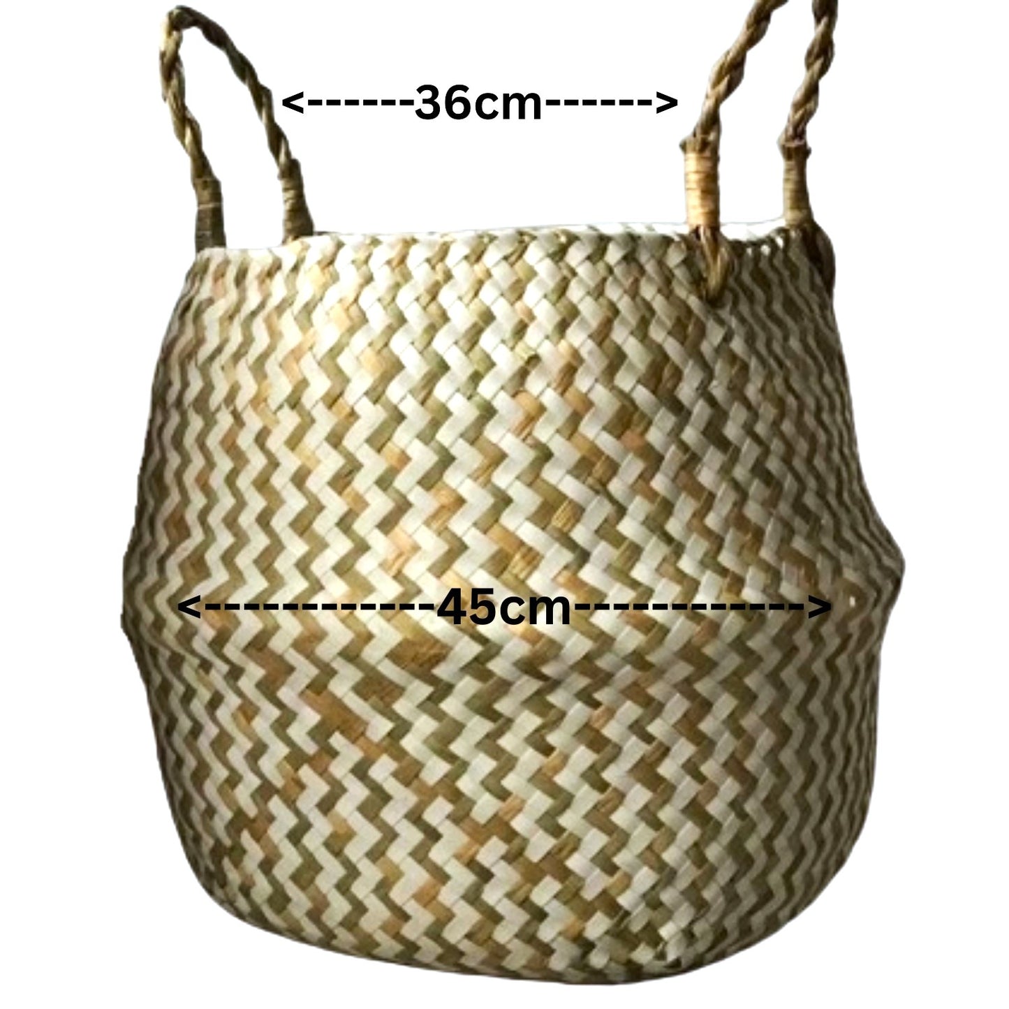 Seagrass Two Tone Belly Planter Basket