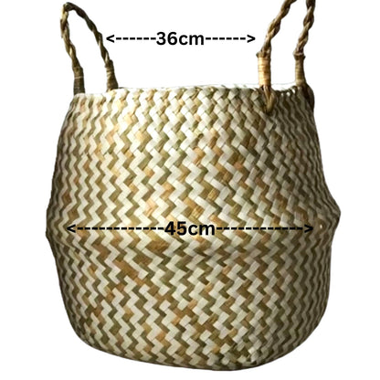 Seagrass Two Tone Belly Planter Basket