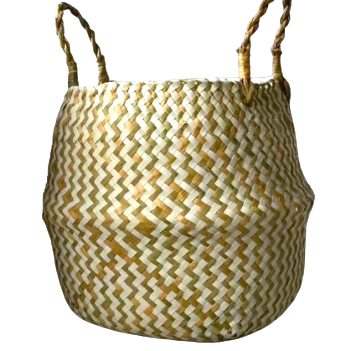 Seagrass Two Tone Belly Planter Basket