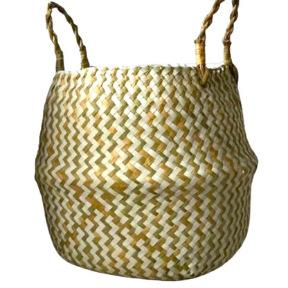 Seagrass Two Tone Belly Planter Basket