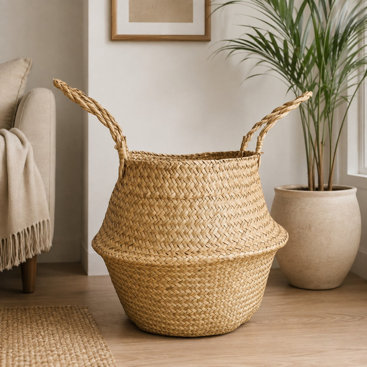 Large Seagrass Belly Basket