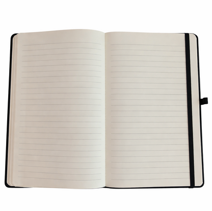 A5 Hardcover Notebooks with Ribbon Bookmarks, Black, Lined Pages, Pack of 5 - Sub Urban Decor
