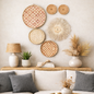 6 Piece Natural Seagrass/Bamboo Wall Basket Set - Sub Urban Decor