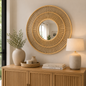 Boho Rattan Mirror - 60cm Diameter - Sub Urban Decor