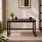 Student Desk Computer Workstation Black with Brown Top - Stylish Home Office Desk - Sub Urban Decor
