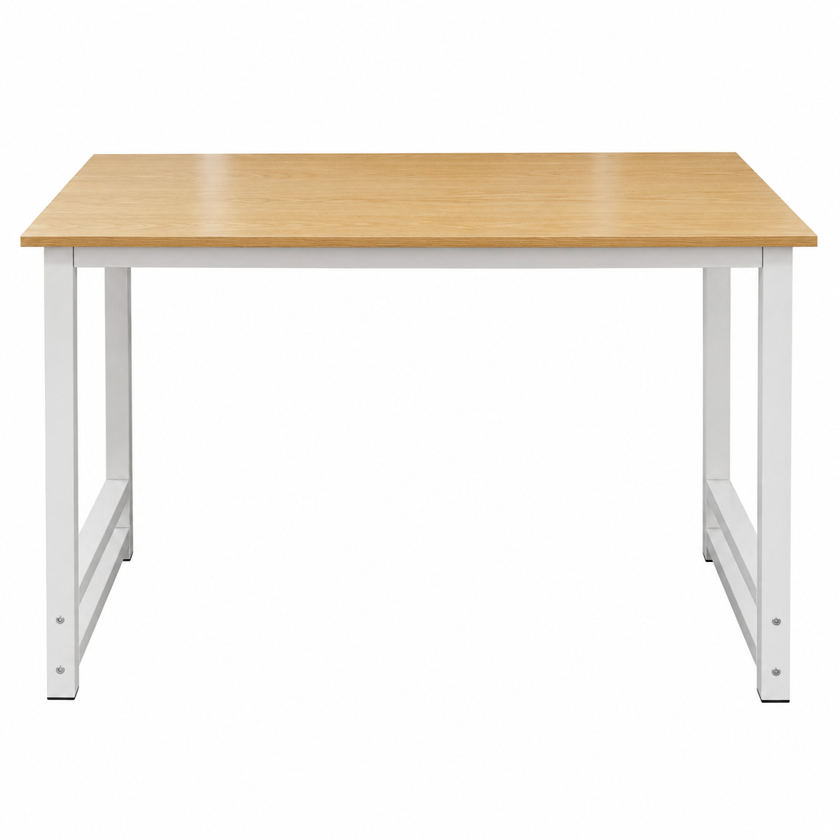 Student Desk Computer Workstation White with Brown Top - Modern and Functional Study Furniture