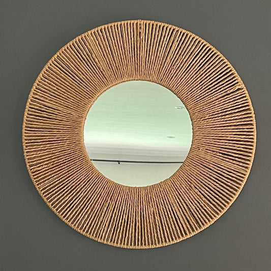 Hand Crafted String Framed Home Decor Mirror - 60cm Diameter