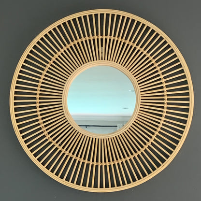 Boho Rattan Mirror - 60cm Diameter