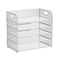 5 Tier Metal Mesh Desk Tray Organizer - White