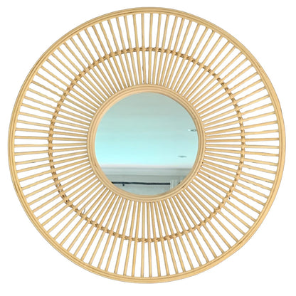 Boho Rattan Mirror - 60cm Diameter
