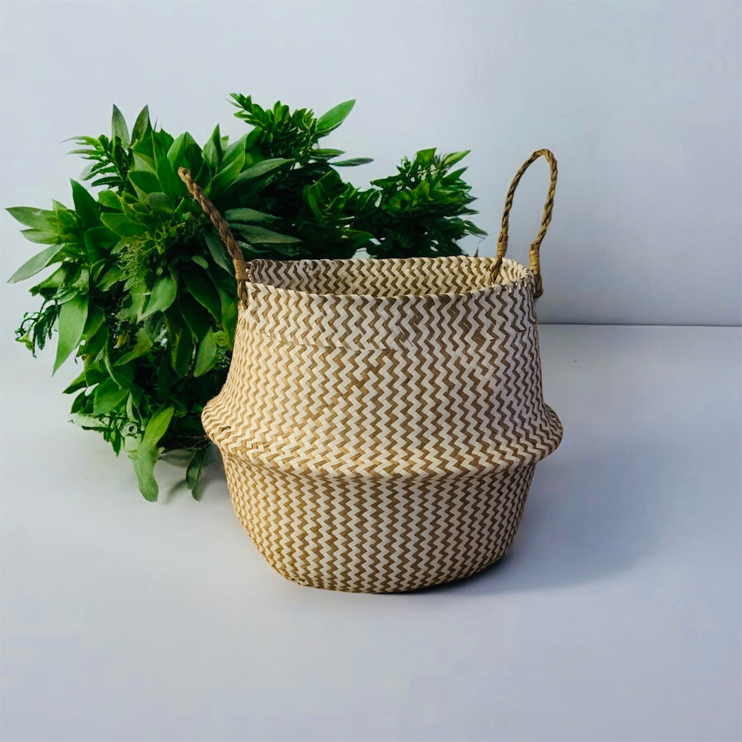 Seagrass Two Tone Belly Planter Basket