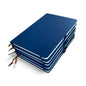 A5 Hardcover Notebooks with Ribbon Bookmarks, Blue, Lined Pages, Pack of 5
