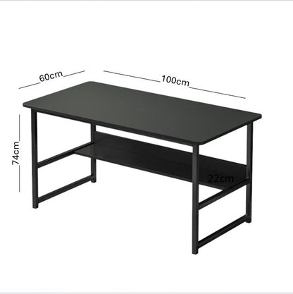 Student Desk Computer Workstation with Shelf- 100cm Width Black