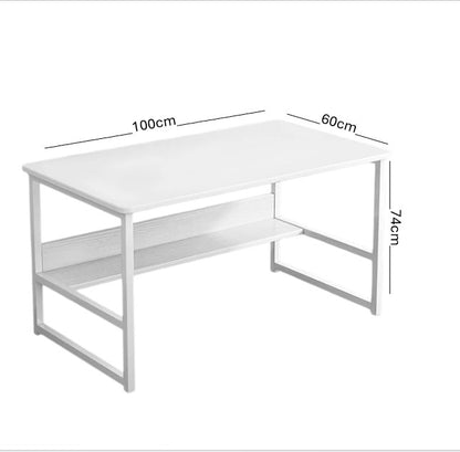 Student Desk Computer Workstation with Shelf- 100cm Width White