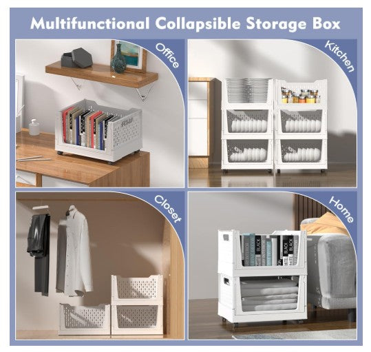 Set of 3 Collapsible Storage Boxes on Wheels