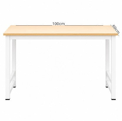 Student Desk Computer Workstation White with Brown Top - Modern and Functional Study Furniture - Sub Urban Decor