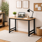 Student Desk Computer Workstation Black with Brown Top - Sub Urban Decor