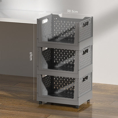 Set of 3 Collapsible Storage Boxes on Wheels