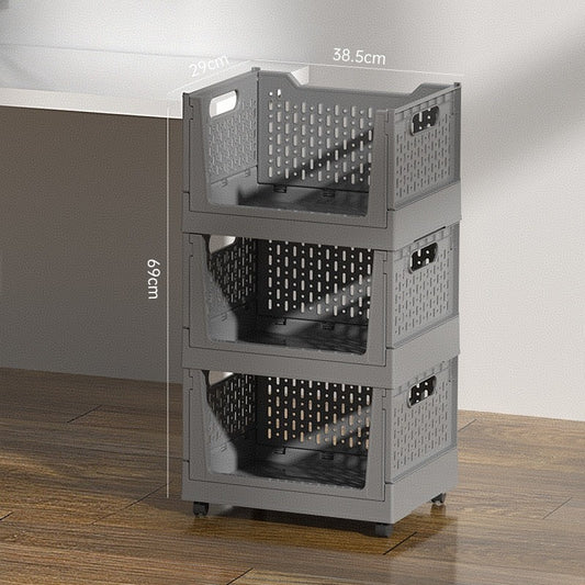 Set of 3 Collapsible Storage Boxes on Wheels