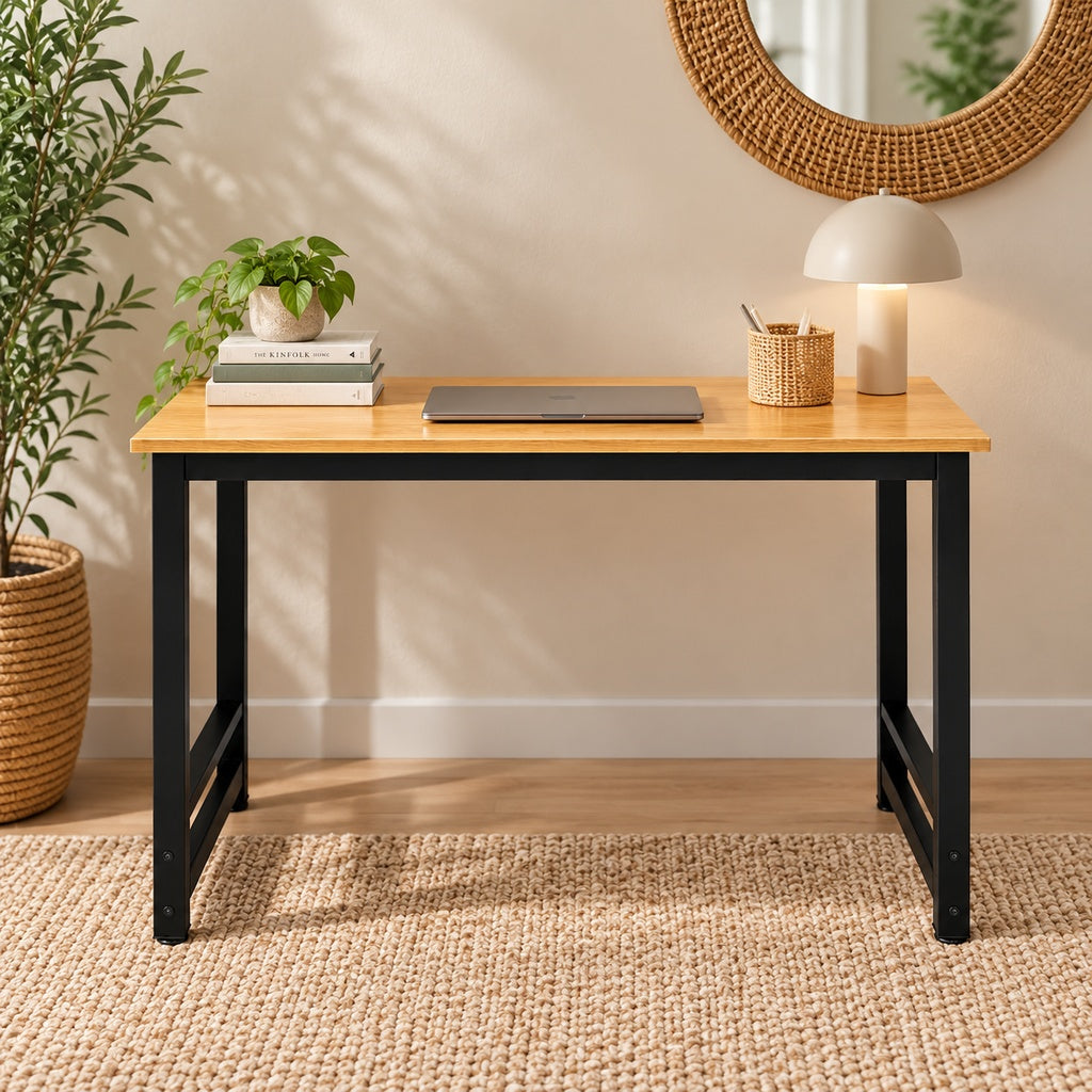 Wooden Desk with Black Metal Frame 100cm | Sub Urban Decor